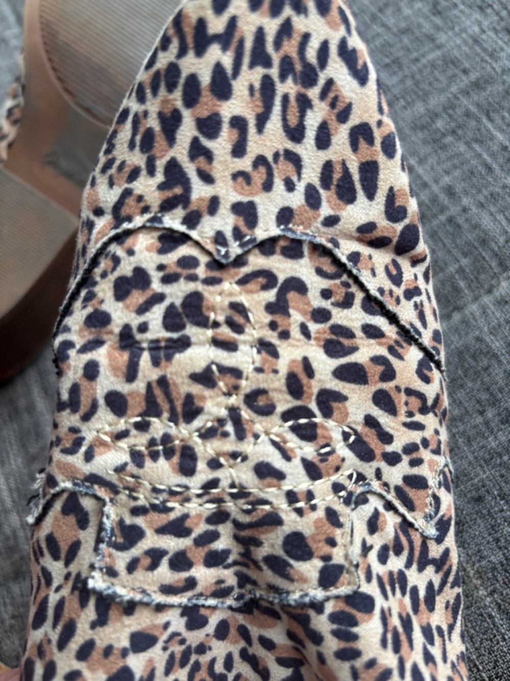 Leopard Print Slingback Mules - Beige/Black - Picture 6 of 6